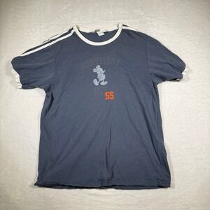 Disneyland Resort Mickey Mouse Ringer T Shirt Adult Large Blue White Disney